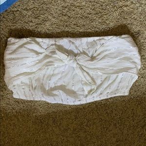 White and silver crop top